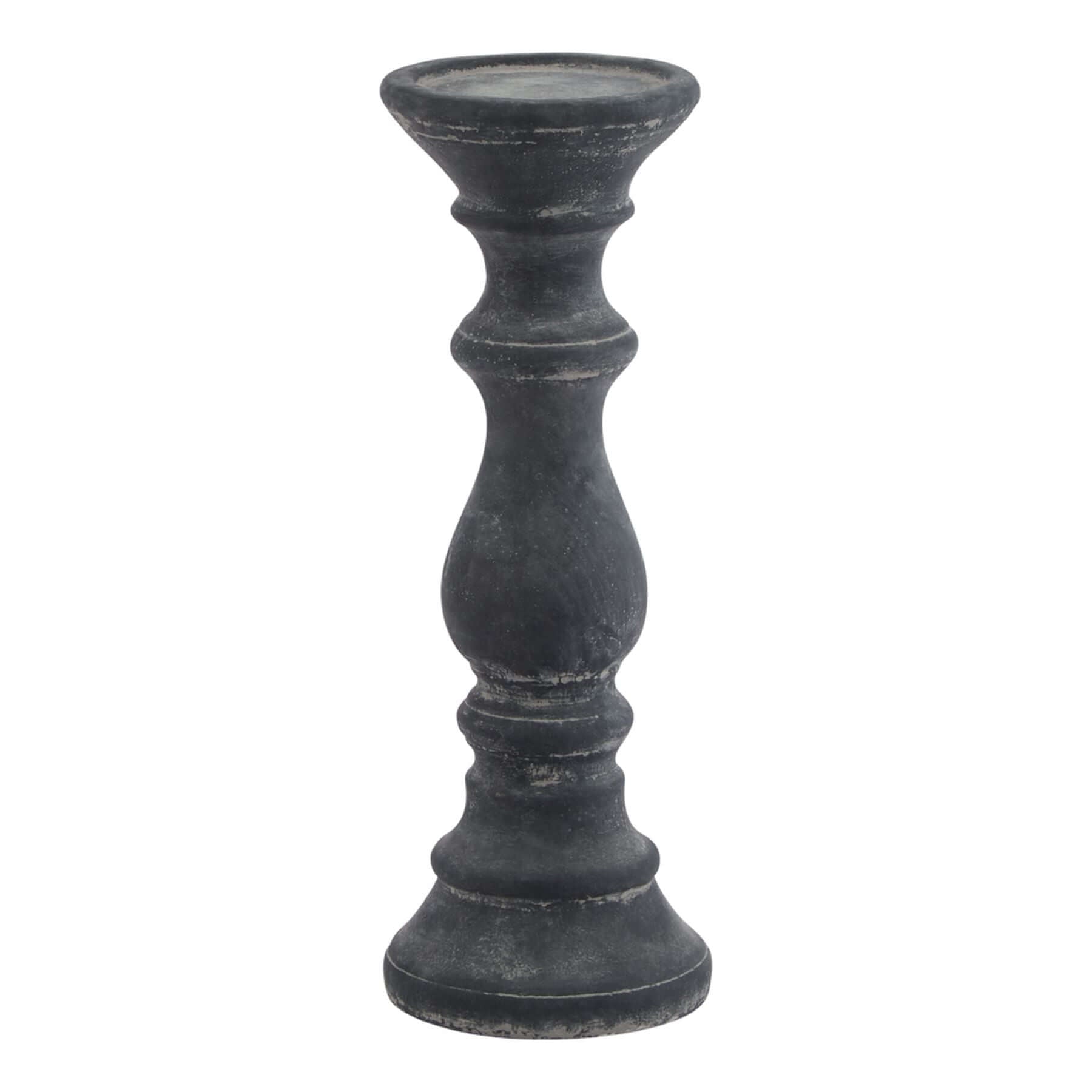 Amalfi Grey Column Candle Holder - BleakToSheek