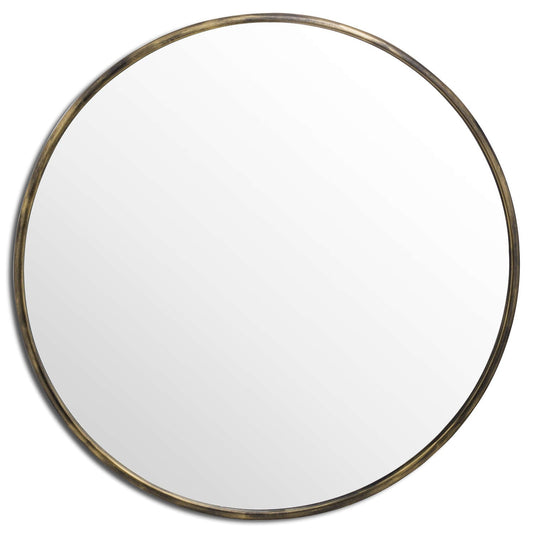 Antique Brass Large Narrow Edged Mirror - BleakToSheek