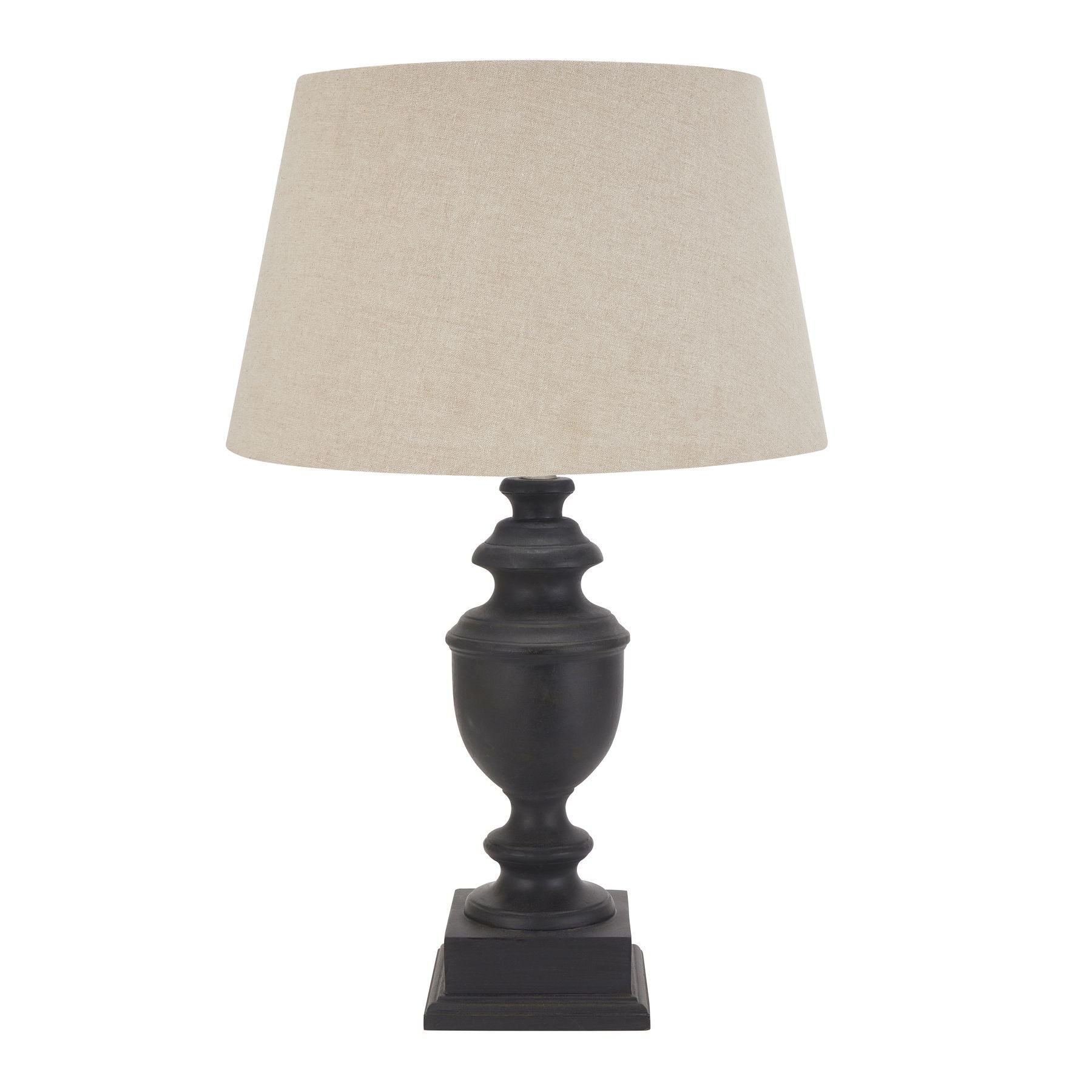 Delaney Collection Grey Urn Lamp With Linen Shade - BleakToSheek