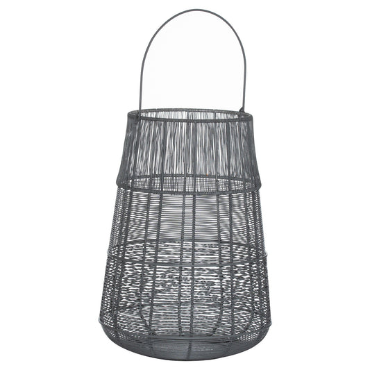 Large Wire Silver And Grey Glowray Conical Lantern - BleakToSheek